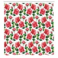 thumbnail image 3 of Ambesonne Rose Shower Curtain, Watercolor Fresh Blossoms, 69"Wx75"L, Red Green White, 3 of 5