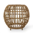 thumbnail image 2 of Benjara Outdoor Side Table- Open Design- 20" Light Brown Woven Wicker, 2 of 5