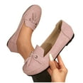thumbnail image 4 of LOVZFMLL Women's Penny Loafers Slip On Flat Shoes for Business Casual Work Comfortable Dress Flats Round Toe Bow Knot Pink 9, 4 of 7