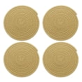thumbnail image 1 of 4 Pcs Manteles Individuales Redondos Trenzados, 7.9" Manteles Tejidos para Mesa de Cocina para Decoración de Granja (Caqui), 1 of 7