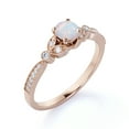 thumbnail image 4 of JeenMata Vintage 1 ct round Welo Opal and Moissanite Floral Engagement Ring in 18K Rose Gold over Silver, 4 of 7