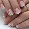 thumbnail image 2 of KUFptva Square Press On Nails Flower Fake Nails Glues On Nails Artificial Acrylic Nails 24pcs Stick On Nails for Womens Girls, 2 of 7