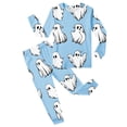 thumbnail image 3 of Ruiwill Toddler Girls Halloween Pajamas Fall Winter Soft Tops With Pants 2 Pieces Pajamas Set Ghost Print Long Sleeve Crew Neck Girls Sleepwear Size 3-4 Years, 3 of 3