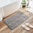thumbnail image 1 of Felpudo de baño grueso y suave | Alfombra antideslizante absorbente de agua | Gris 40 x 60 cm | Acogedora alfombra de microfibra para puerta de baño y cocina | Alfombra antideslizante para el baño, 1 of 9