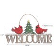 thumbnail image 2 of Support Mural En Bois Avec Doubles Cardinaux Welcome, 2 of 3