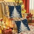 thumbnail image 7 of Christmas Pillow Covers Blue Christmas Linen Material Elks Snowflake Component Pillow Cover 18x18 In Home Bedroom Decoration Sofa Cushion, 7 of 7