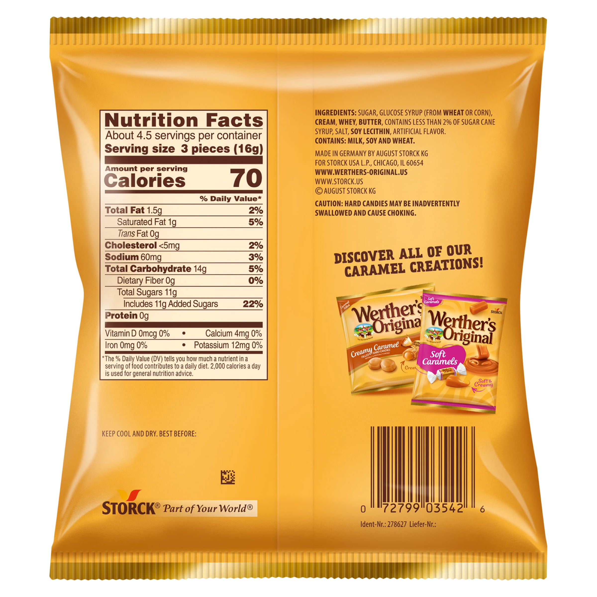 (2 pack) Werther's Original Caramel Hard Candies, 2.65 oz.
