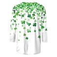 thumbnail image 4 of POTETI St. Patrick's Day Shirts for Plus Size Women Clover 3/4 Sleeve Crew Neck Shirt Tops, 4 of 5