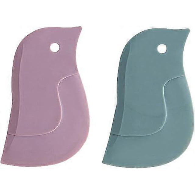 2pcs Penguin Shape Baking Tool Soft Cleaning Blade Scraper Oil Dish Plate Scraping Dirty Stains Cleaning Wiping Board Kitchen Accessories 11x7 cm, Ran