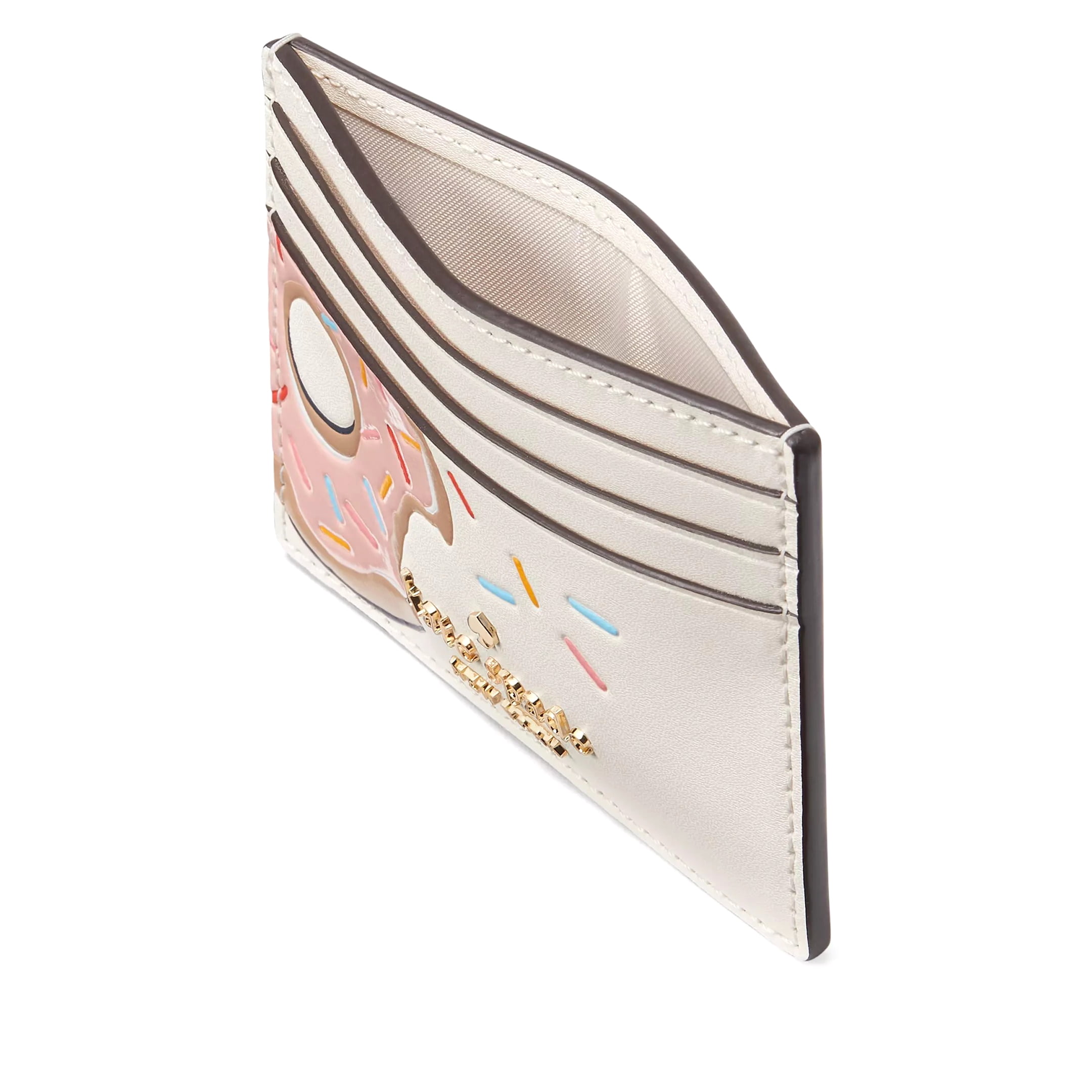 Kate Spade New York Women's Small Slim Card Holder in Smooth Leather (Cream Multi)