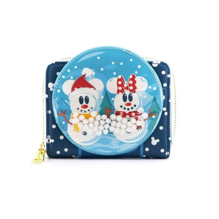 Loungefly X Disney Mickey & Minnie Snow Globe Zip Around Wallet
