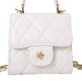 thumbnail image 3 of Handbag Hand Bag Shoulder Bag Chain Strap Diamond Pattern PU Women Purse for Party Travel White Free Size, 3 of 8