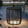 thumbnail image 2 of GRANDPATIO Outdoor Modern Boho Style Wave Wicker End Tables,Built-in Solar Lights, Black (Set of 2), 2 of 9