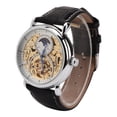 thumbnail image 2 of FORSINING Waterproof Automatic Mechanical Watch Men PU Strap WristwatchWhite Silver Black, 2 of 11