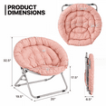 thumbnail image 2 of MoNiBloom Set of 2 Folding Cozy Chair, 600D Oxford Saucer Chairs for Bedroom Living Room, Foldable Lounge Chair,Light Pink, 2 of 9