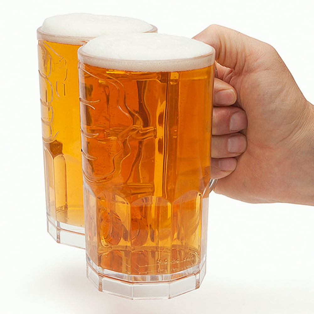 Two Fisted Drinker Beer Mug Clear 32 oz. Capacity Gift for Beer