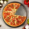 thumbnail image 5 of 1 Pc Non-Stick Pizza Pan,9 Inch Carbon Steel Pizza Pan,Heat-Resistant Black Pizza Pan,Perforated Pizza Tray for Oven,Easy to Clean Pizza Crisper Pan, 5 of 7