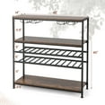 thumbnail image 3 of Costway Rustic 5-tier Wine Rack Table 22 Bottle Wine Cabinet Freestanding with Glass Holder, 3 of 10