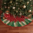 thumbnail image 5 of Christmas Star Snowflake Red Christmas Tree Skirt 48 Inch, Fir Pine Spruce Winter Holiday Tree Mat Decoration, 5 of 6