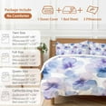 thumbnail image 6 of Purple Blue Bedding Duvet Cover Set King Size 4 Pieces Pansy Flowers Abstract Watercolor Ombre Petals Bedding Set with Zipper Closure, 1 Comforter Cover 92x106 Inches 1 Flat Sheet & 2 Pillow Cases, 6 of 7
