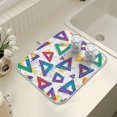 thumbnail image 4 of Yayeee Dish Drying Mat for Kitchen Counter 16" x 18" Microfiber Super Absorbent Coffee Decorative Pad, Green Simple Triangles, 4 of 9