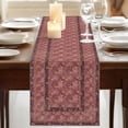 thumbnail image 3 of Table Runners 108 Inches Long Dress Scarves, Red Boho Farmhouse Coffee/Dining/Kitchen Table Runner for Living Room, Vintage Ethnic Tribe Abstract Art Floral 13x108 Inch, 3 of 9