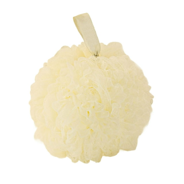 Esponja de baño con forma de flor: suave, no se dispersa, exfolia con suavidad, accesorio de baño de lujo con abundante espuma y asa para colgar, esponja de ducha agradable para la piel para el baño