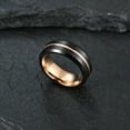 thumbnail image 2 of Matte Black Gold Plated 8mm Tungsten Carbide Mens Ring Men Wedding Band Man Ring, 2 of 6
