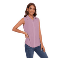thumbnail image 6 of SPRING SEAON Women’s Sleeveless Blouse V Neck Button Down Chiffon Shirt for Women Casual Loose Fit Work Tops with Collar for Office or Daily Wear, 6 of 11