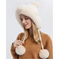 thumbnail image 2 of LinYooLi Warm Fuzzy Hats for Women Soft Thick Cute Bearies Trendy Slouchy Cap for Winter Fall Spring, 2 of 6