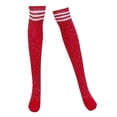 thumbnail image 3 of Glitter Stripe Knee - Calcetines altos Calentadores de piernas Medias de muslo rayas bncas Zulema Calcetines por encima de la rodilla, 3 of 8