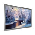 thumbnail image 2 of Designart 'Christmas Forest With Trees and River I' Traditional Framed Art Print, 2 of 4