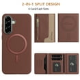 thumbnail image 5 of ELEHOLD Case for Samsung Galaxy A36 5G, 2-in-1 Detachable Magnetic Zipper Leather Wallet Case with Card Holder, RFID Blocking Folio Flip Cover,Brown, 5 of 5