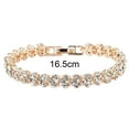 thumbnail image 4 of jiaroswwei Chain Cubic Elegant Woman Zircon Rhinestone Inlaid Bangle for Daily Wear, 4 of 7