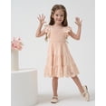 thumbnail image 3 of 4T Baby Girls Dress 5T Girls Sleeveless Dress Toddler Girls Summer Dress Ruffle Solid Color Dress Apricot, 3 of 10