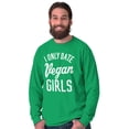thumbnail image 5 of Date Vegan Girls Funny Vegetarian Gym Men's Long Sleeve Tee T Shirt Brisco Brands 3X, 5 of 6