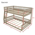 thumbnail image 2 of Harper & Bright Designs Full XL Over Queen Bunk Bed, Detachable Bunk Beds, Wood Bunk Bed Frame with Ladder and Guardrails, Walnut, 2 of 13