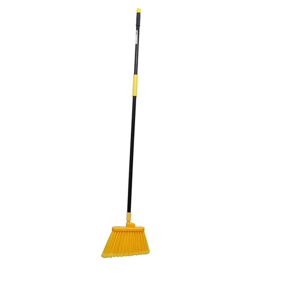 KLEEN HANDLER Angle Broom Head with 61" Extendable Handle – Indoor/Outdoor Floor, Yellow (1 Pc)