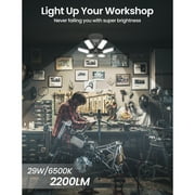 2 Pack LED Garage Lights, 6500K Deformable for Basement, Barn, Warehouse, E26/E27