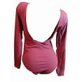 thumbnail image 2 of Victoria's Secret Pink Scoop Neck Bodysuit Long Sleeve Color Berry Small NWT, 2 of 2