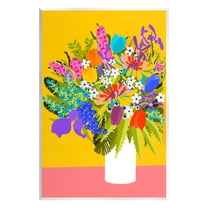 Stupell Industries Bouquet on Yellow Botanical & Floral Painting Unframed Art Print Wall Art, 10 x 15