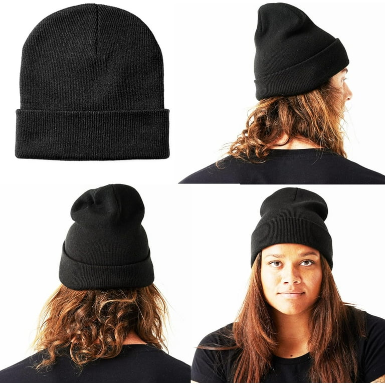 LinYooLi Black Beanie-Hat for Women-Men Winter - Unisex