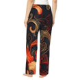 thumbnail image 3 of Daiia Fiery Floral Pattern Women's Sleep Pant with Pockets and Drawstring,Pajama Pants-X-Large, 3 of 9