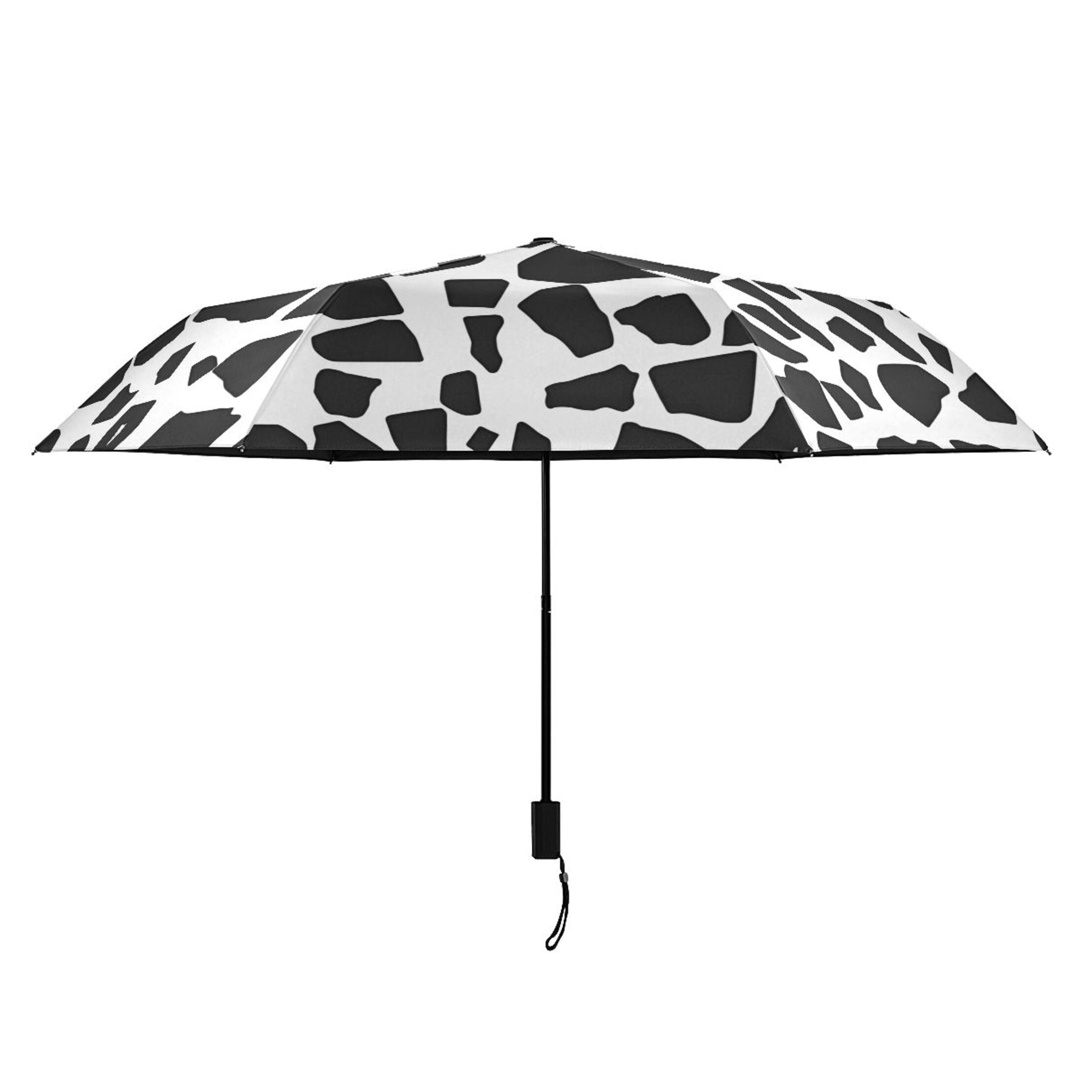 Cow Print Compact Sun Umbrella Windproof Travel Umbrellas for Rain Strong Portable UV Protection