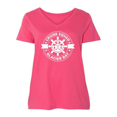 

Inktastic Glacier Bay Alaska Cruise Women s Plus Size V-Neck