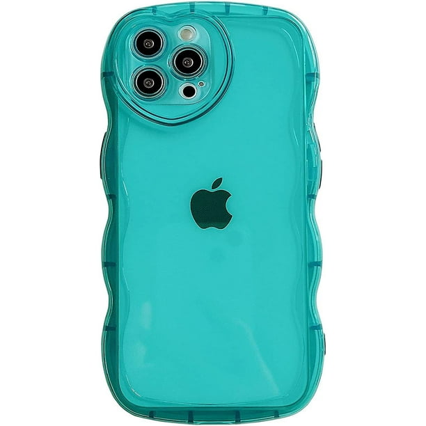 Para iPhone 13 Pro Max Case 6.7 ", lindo estuche transparente de amor, con marco de cámara de corazón de amor borde ondulado transparente protección completa suave TPU a prueba de golpes teléfono
