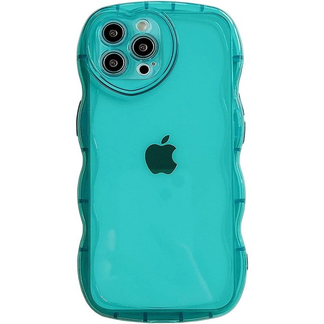 Para iPhone 13 Pro Max Case 6.7 ", lindo estuche transparente de amor, con marco de cámara de corazón de amor borde ondulado transparente protección completa suave TPU a prueba de golpes teléfono