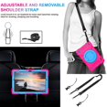 thumbnail image 5 of ELEHOLD Rugged Case for Samsung Galaxy Tab A8 10.5" (X200/X205/X207),Three-Layer Protection PC+Silicone Case with 360° Rotatable Kickstand Folding Handle Grip Shoulder Strap Shockproof Case,Rose, 5 of 8