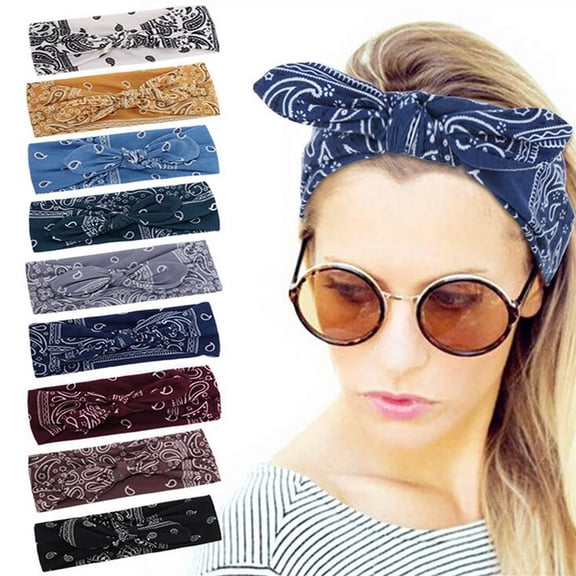 Helii Headband Cashew Print Soft Polyester Absorbent Wicking Sport Yoga Daily Wear Headband for Women