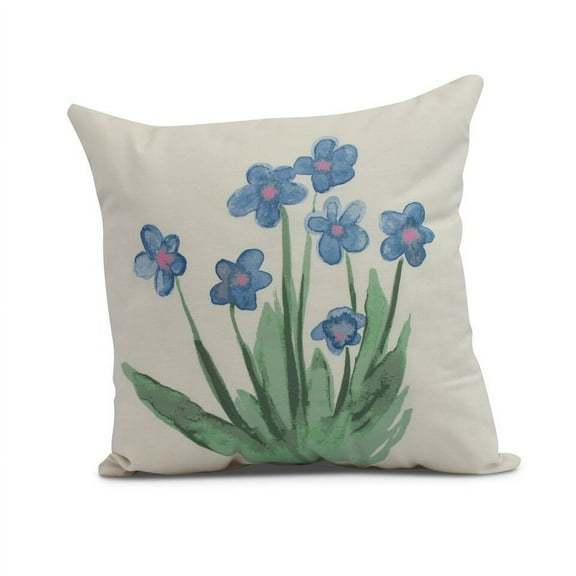 Simply Daisy, 18 x 18 inch,Pretty Little Flower Decorative Pillow,Light Blue